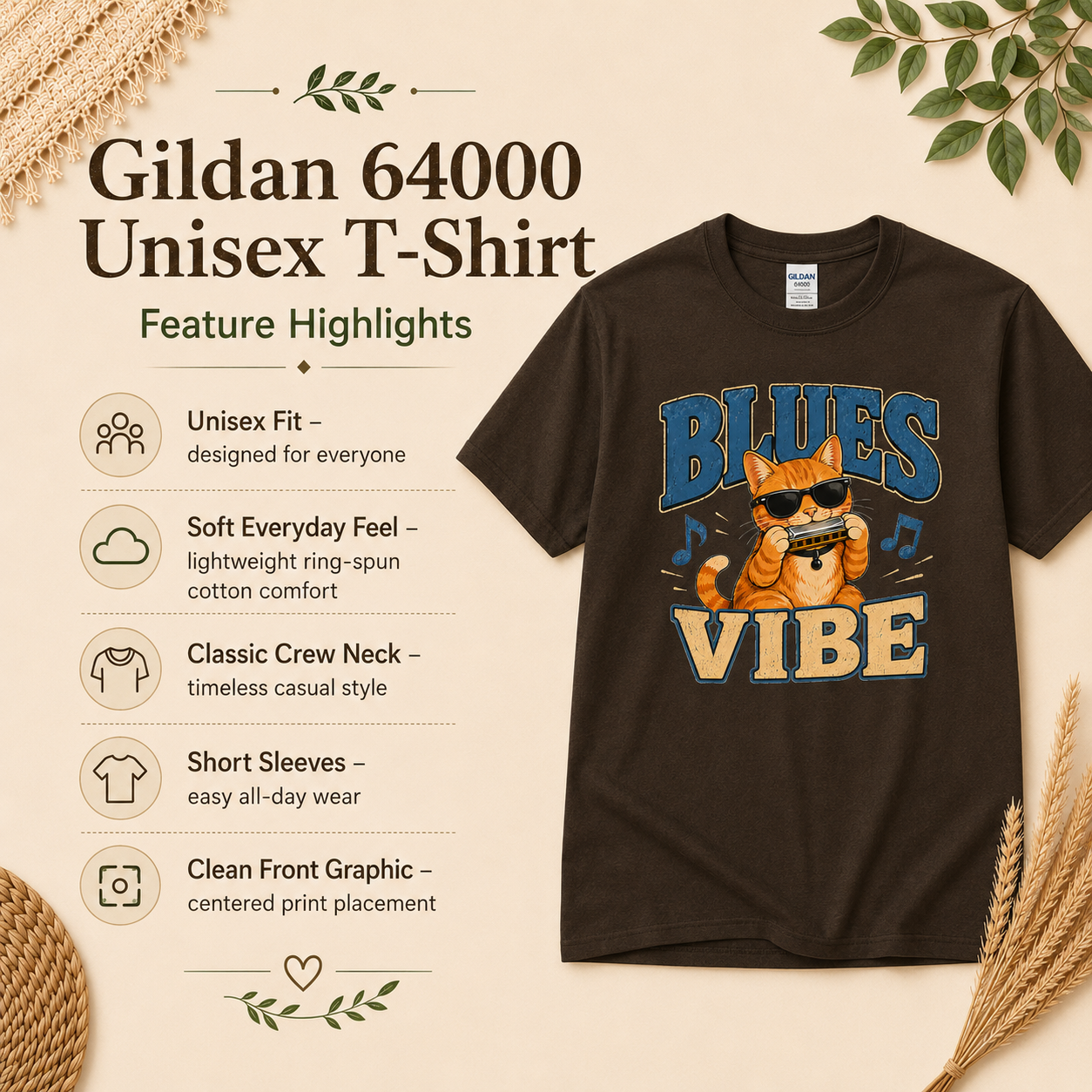 Blues Cat Shirt, Music Lover Tee, Funny Cat T-Shirt, Harmonica Shirt, Retro Cat Tee, Musician Gift, Cat Lover Gift