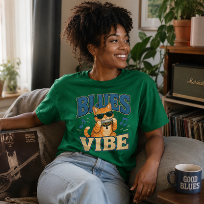 Blues Cat Shirt, Music Lover Tee, Funny Cat T-Shirt, Harmonica Shirt, Retro Cat Tee, Musician Gift, Cat Lover Gift