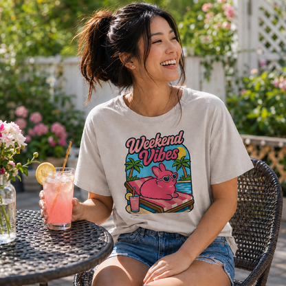 Weekend Vibes Bunny Shirt, Rabbit Summer Tee, Poolside Bunny T-Shirt, Beach Vacation Shirt, Rabbit Lover Gift