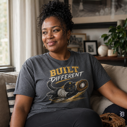 Built Different Cat Shirt, Baseball Cat T-Shirt, Funny Baseball Tee, Cat Lover Gift, Baseball Fan Shirt