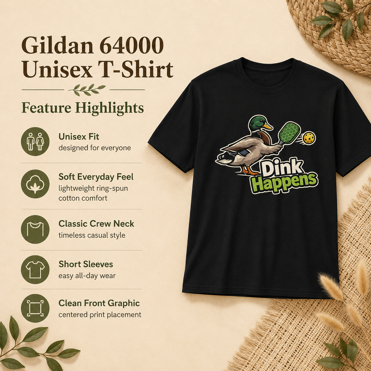 Dink Happens Shirt, Funny Pickleball Shirt, Pickleball Duck Tee, Pickleball Player Gift, Dink Shirt, Pickleball Lover Gift