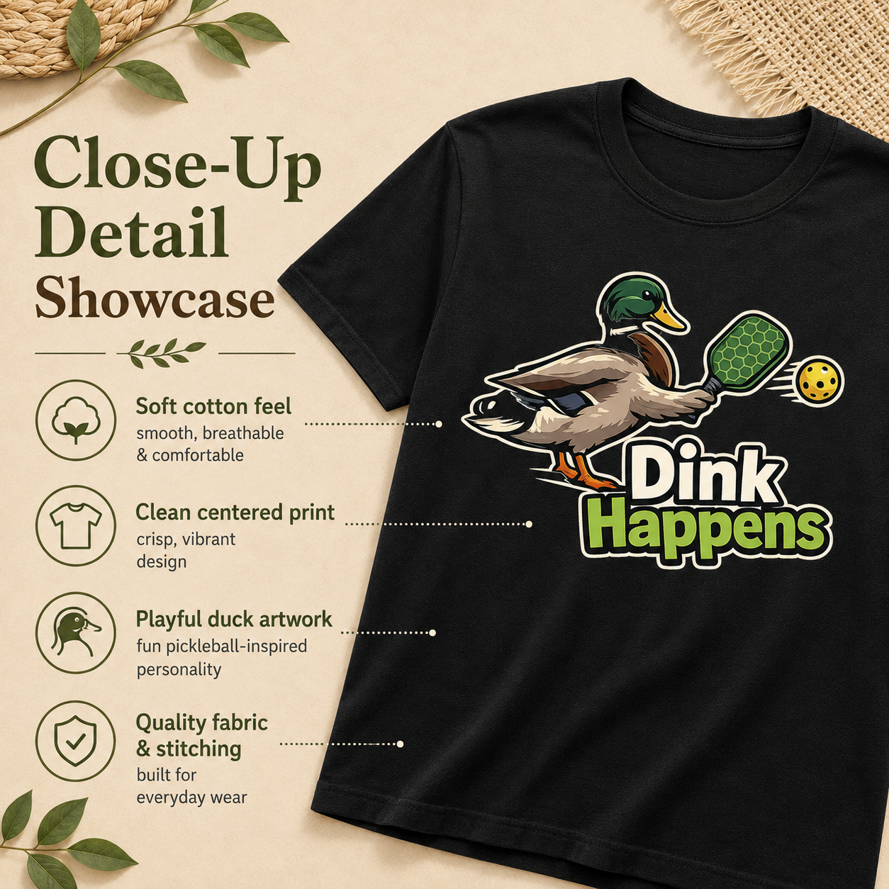 Dink Happens Shirt, Funny Pickleball Shirt, Pickleball Duck Tee, Pickleball Player Gift, Dink Shirt, Pickleball Lover Gift