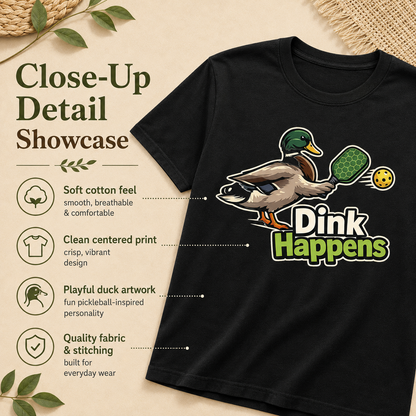 Dink Happens Shirt, Funny Pickleball Shirt, Pickleball Duck Tee, Pickleball Player Gift, Dink Shirt, Pickleball Lover Gift