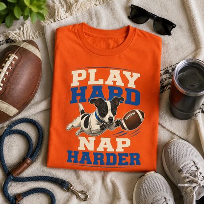 Play Hard Nap Harder Shirt, Funny Dog Shirt, Football Dog Tee, Dog Lover Gift, Football Fan Shirt, Pet Parent Gift