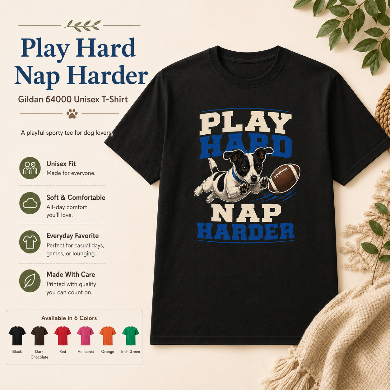 Play Hard Nap Harder Shirt, Funny Dog Shirt, Football Dog Tee, Dog Lover Gift, Football Fan Shirt, Pet Parent Gift