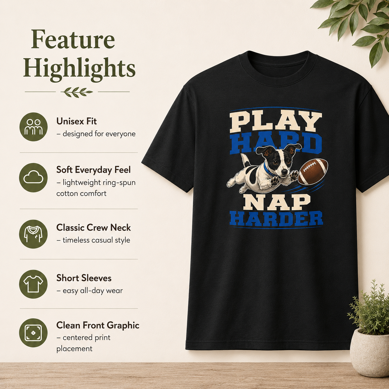 Play Hard Nap Harder Shirt, Funny Dog Shirt, Football Dog Tee, Dog Lover Gift, Football Fan Shirt, Pet Parent Gift