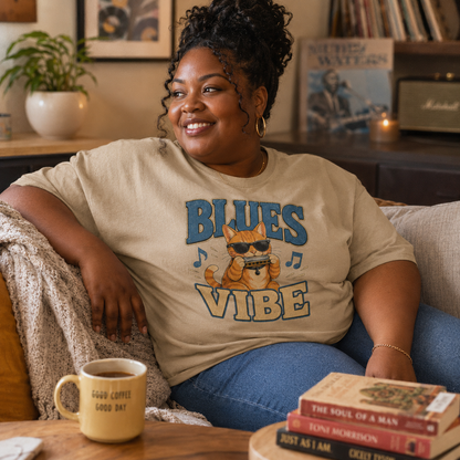 Blues Cat Shirt, Music Lover Tee, Funny Cat T-Shirt, Harmonica Shirt, Retro Cat Tee, Musician Gift, Cat Lover Gift