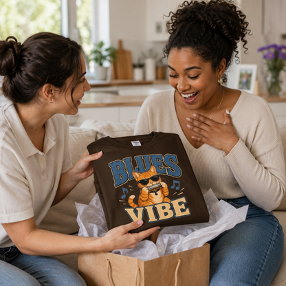Blues Cat Shirt, Music Lover Tee, Funny Cat T-Shirt, Harmonica Shirt, Retro Cat Tee, Musician Gift, Cat Lover Gift