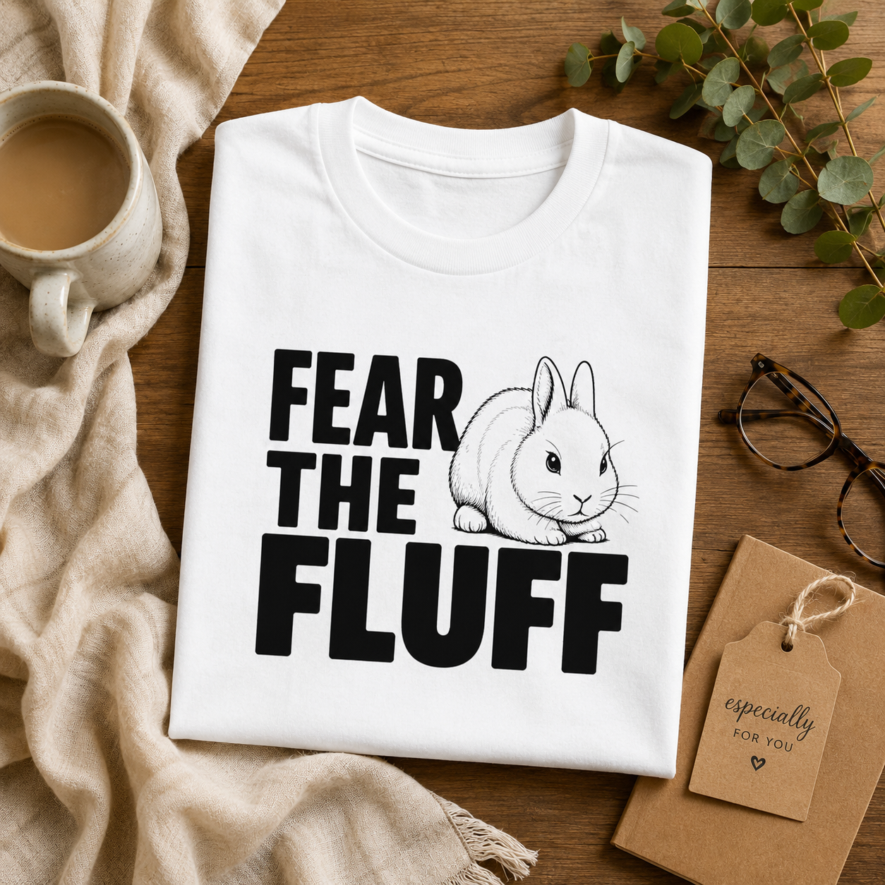 Bunny Shirt, Fear the Fluff Tee, Funny Rabbit Lover Gift, Bunny Mom Shirt, Cute Rabbit Graphic T-Shirt