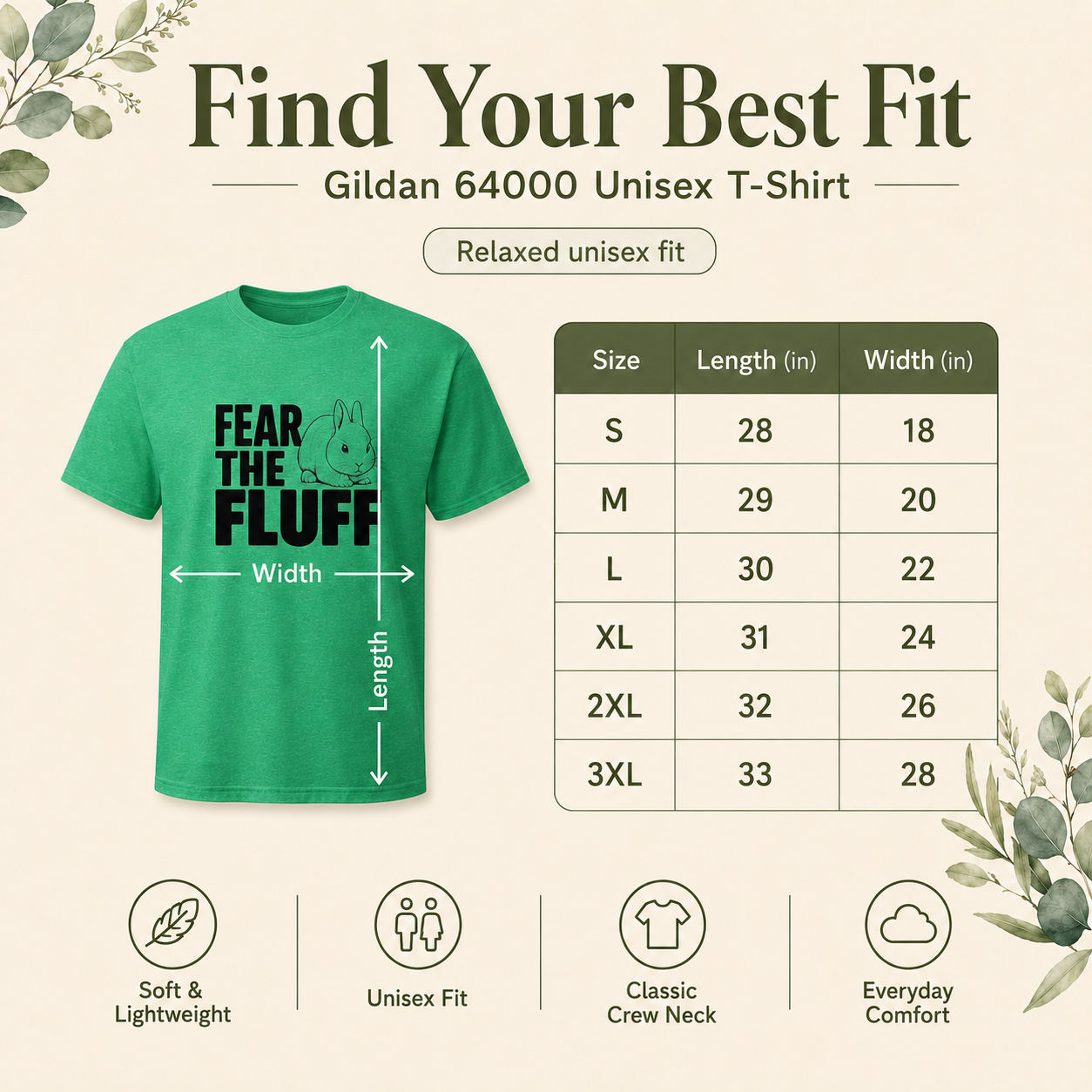 Bunny Shirt, Fear the Fluff Tee, Funny Rabbit Lover Gift, Bunny Mom Shirt, Cute Rabbit Graphic T-Shirt