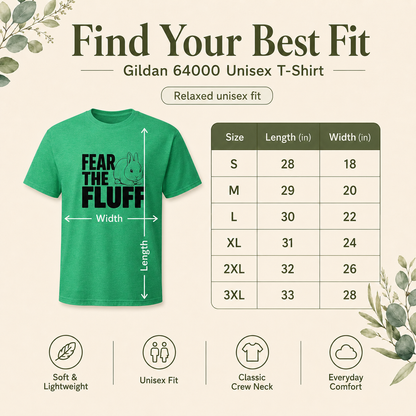 Bunny Shirt, Fear the Fluff Tee, Funny Rabbit Lover Gift, Bunny Mom Shirt, Cute Rabbit Graphic T-Shirt