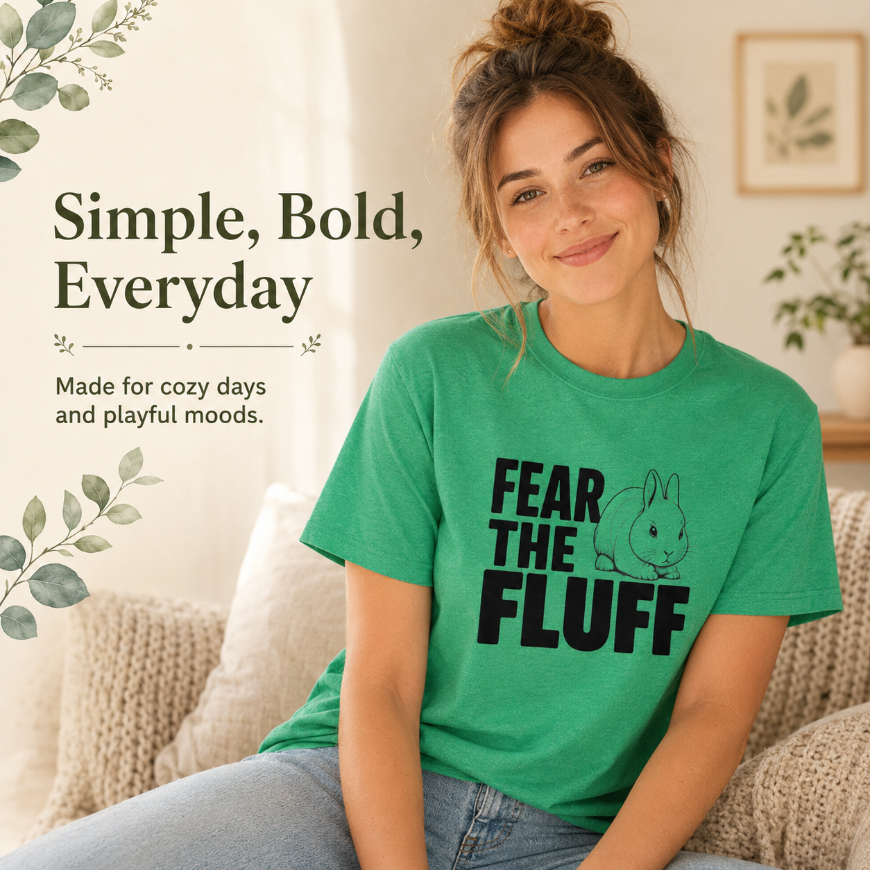 Bunny Shirt, Fear the Fluff Tee, Funny Rabbit Lover Gift, Bunny Mom Shirt, Cute Rabbit Graphic T-Shirt