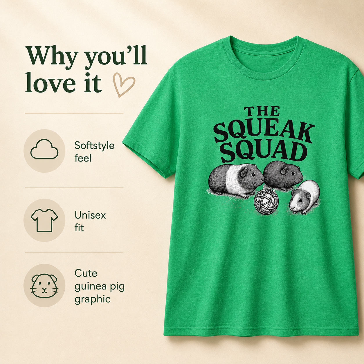 The Squeak Squad Guinea Pig T-Shirt – Cute Cavy Lover Tee