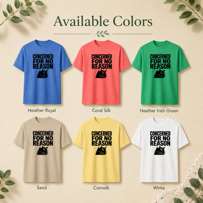 Funny Anxious Cat Shirt, Concerned for No Reason Tee, Overthinker Gift, Black Cat T-Shirt, Cat Lover Graphic Tee