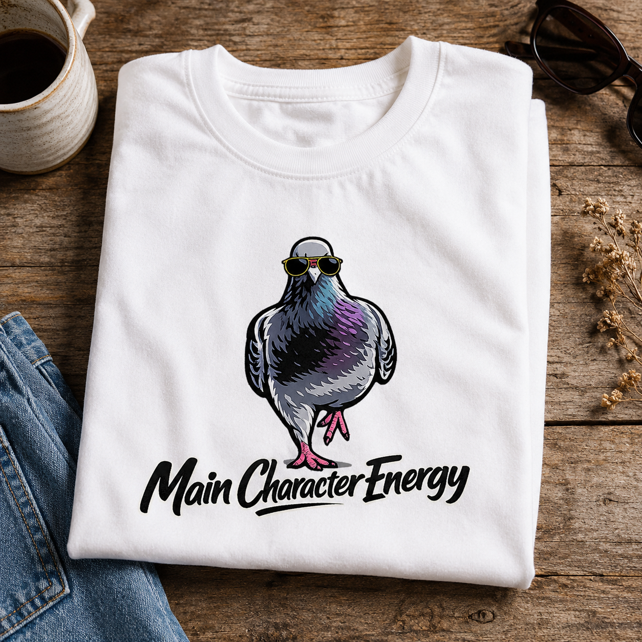 Main Character Energy Pigeon T-Shirt