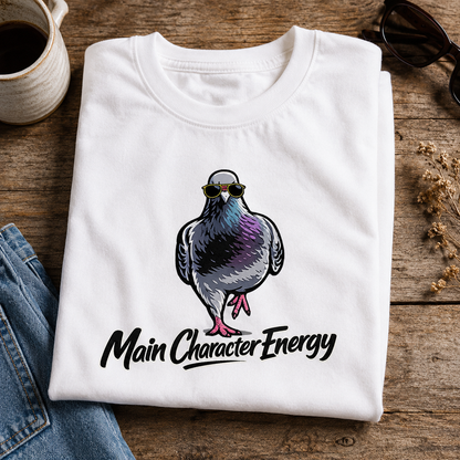 Main Character Energy Pigeon T-Shirt