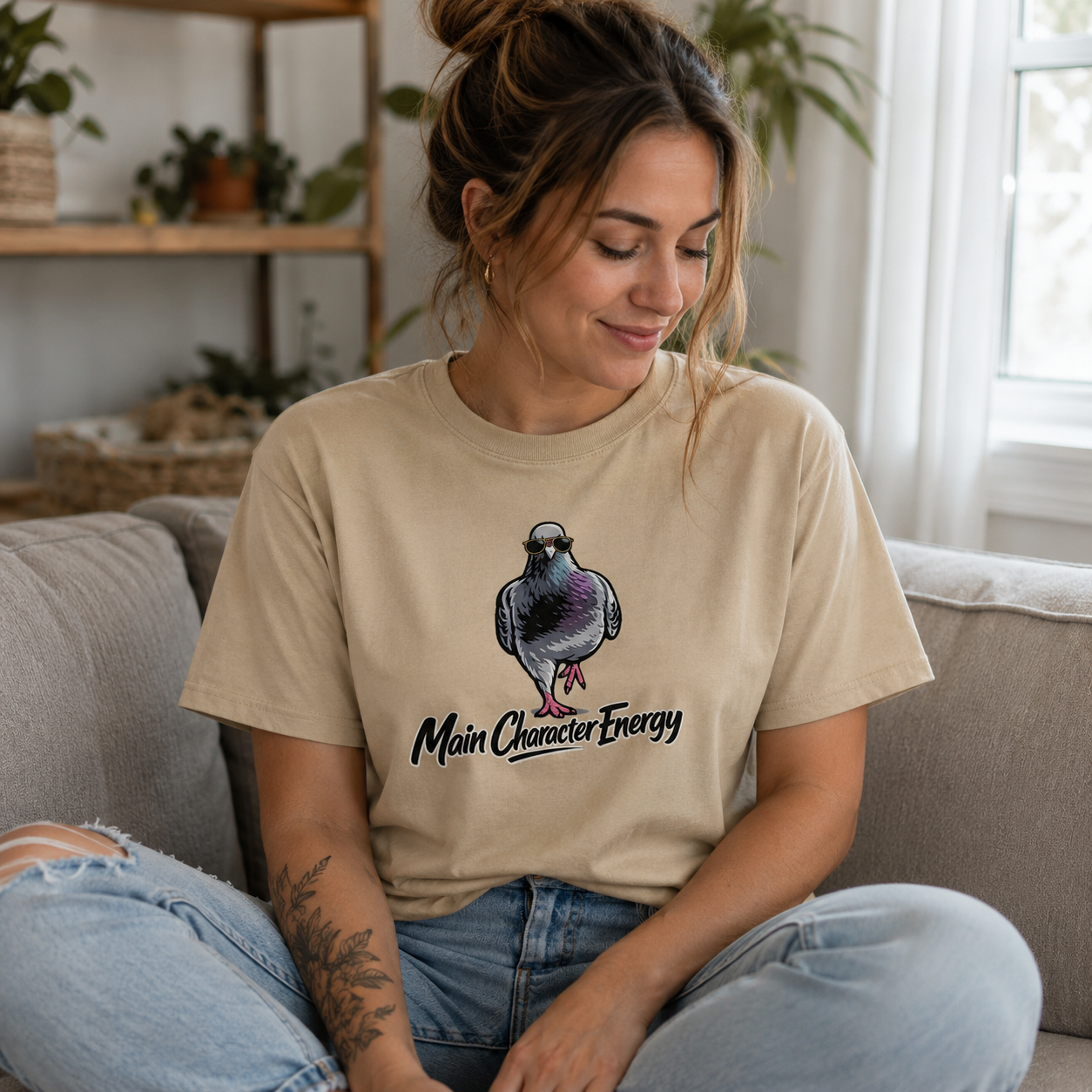 Main Character Energy Pigeon T-Shirt