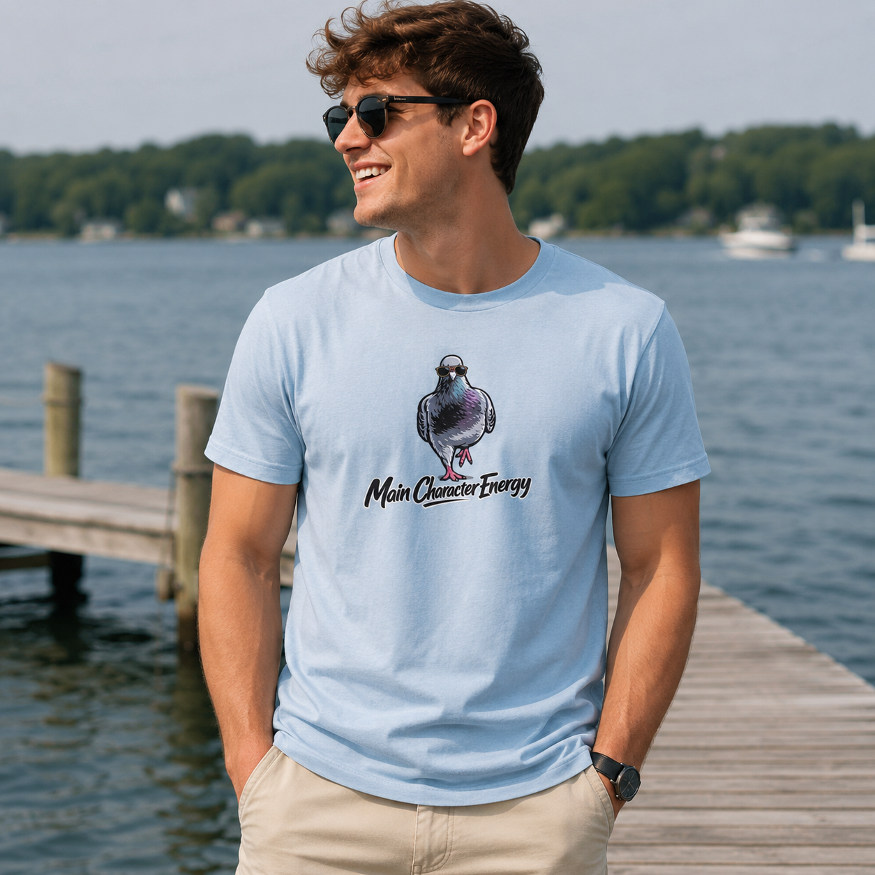 Main Character Energy Pigeon T-Shirt