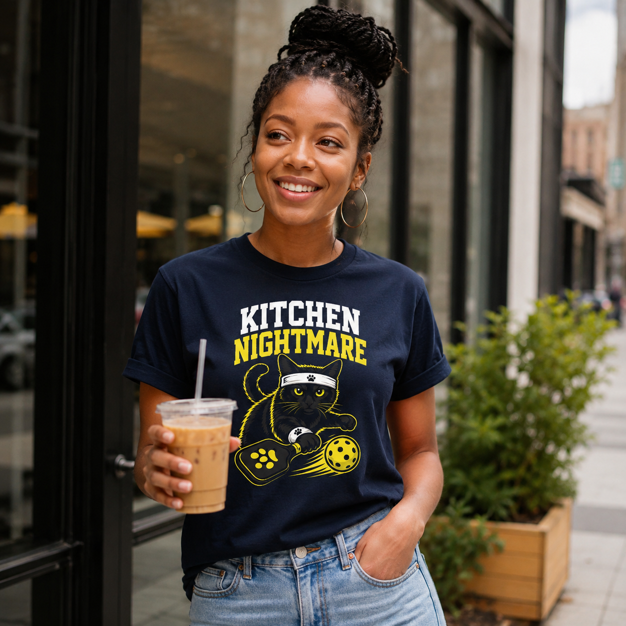 Kitchen Nightmare Black Cat Pickleball T-Shirt