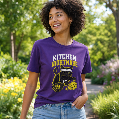 Kitchen Nightmare Black Cat Pickleball T-Shirt