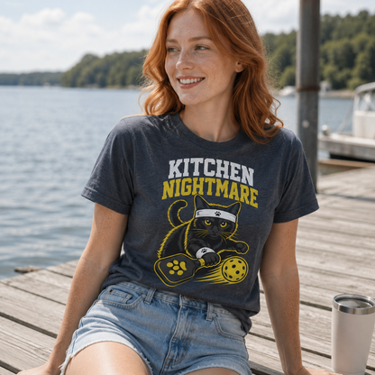 Kitchen Nightmare Black Cat Pickleball T-Shirt