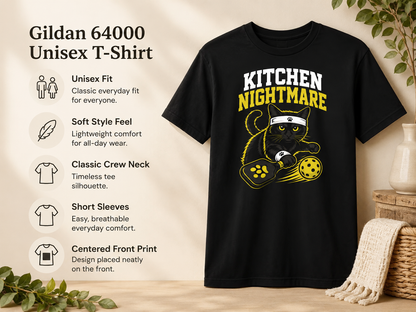 Kitchen Nightmare Black Cat Pickleball T-Shirt