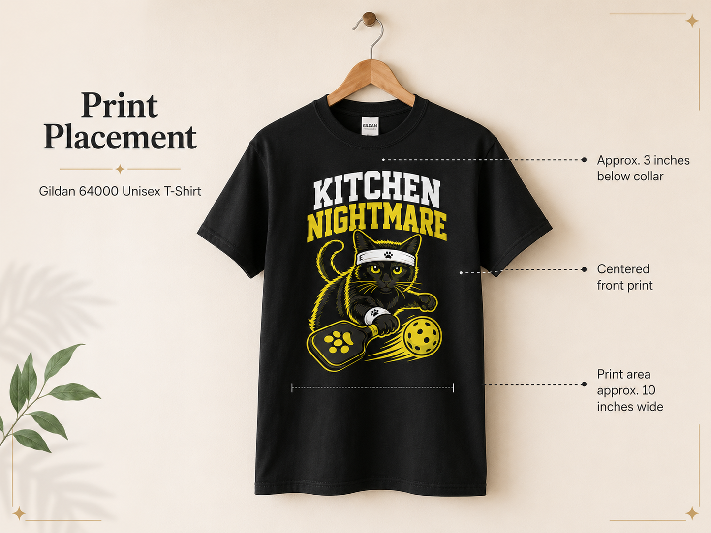 Kitchen Nightmare Black Cat Pickleball T-Shirt