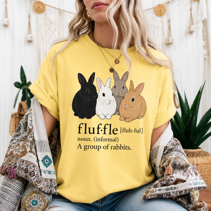 Fluffle Rabbit T-Shirt, Funny Bunny Definition Graphic Tee
