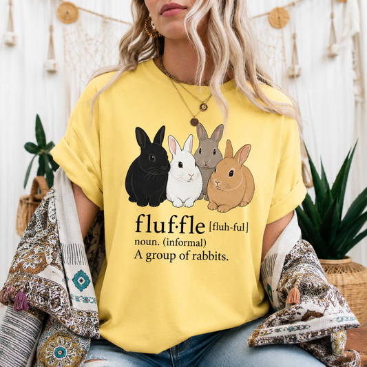 Fluffle Rabbit T-Shirt, Funny Bunny Definition Graphic Tee