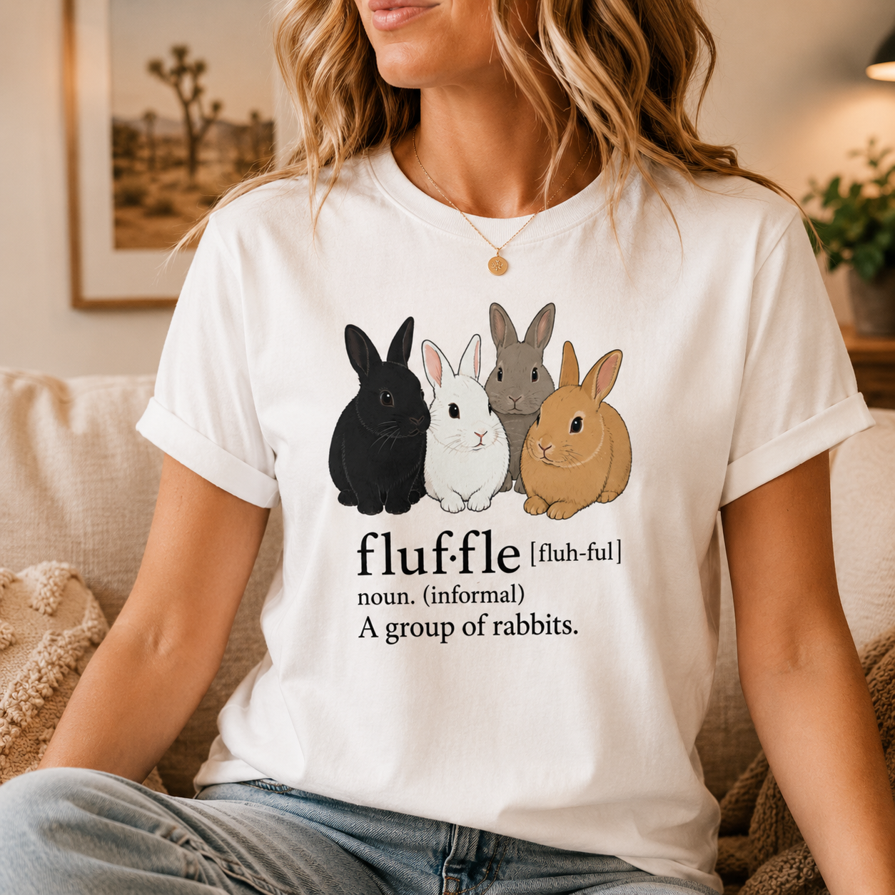 Fluffle Rabbit T-Shirt, Funny Bunny Definition Graphic Tee