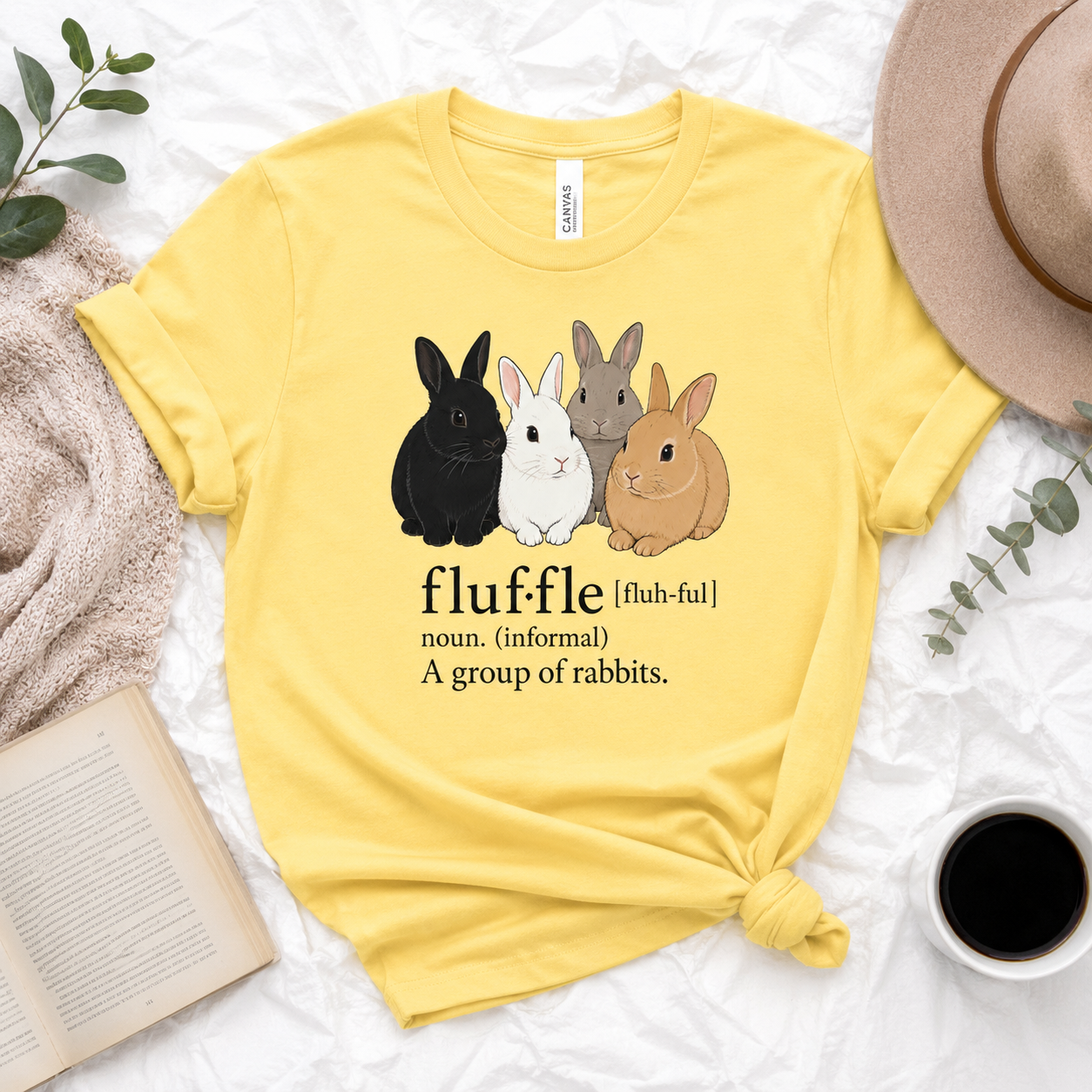 Fluffle Rabbit T-Shirt, Funny Bunny Definition Graphic Tee