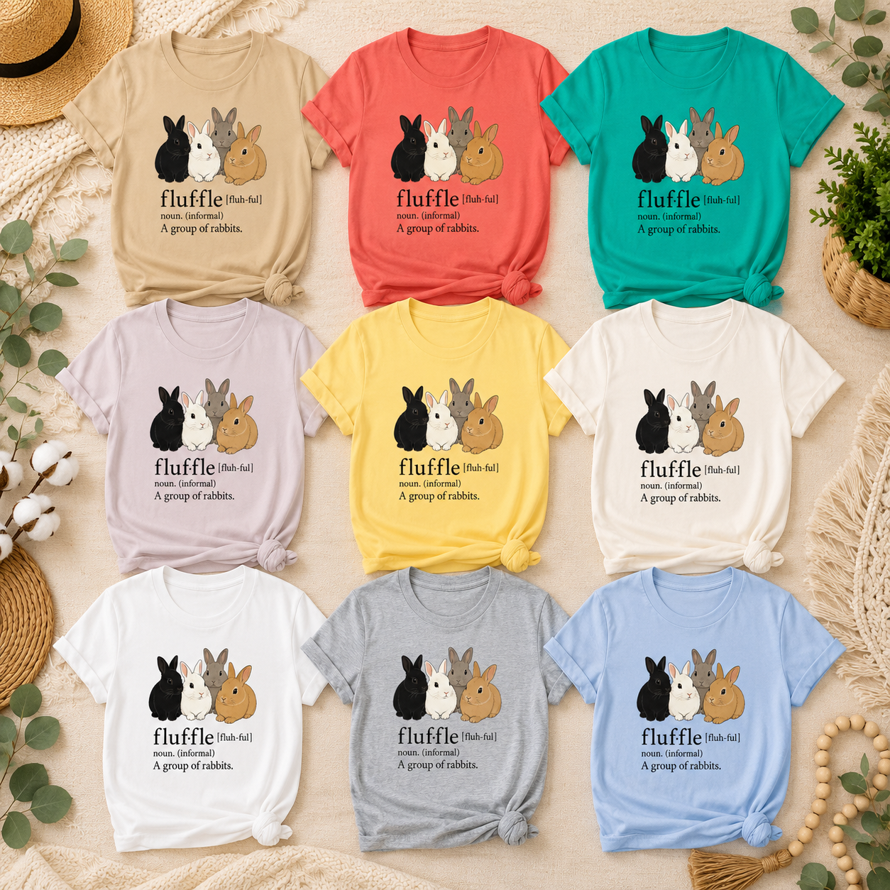 Fluffle Rabbit T-Shirt, Funny Bunny Definition Graphic Tee