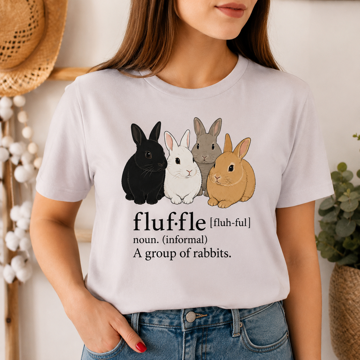 Fluffle Rabbit T-Shirt, Funny Bunny Definition Graphic Tee
