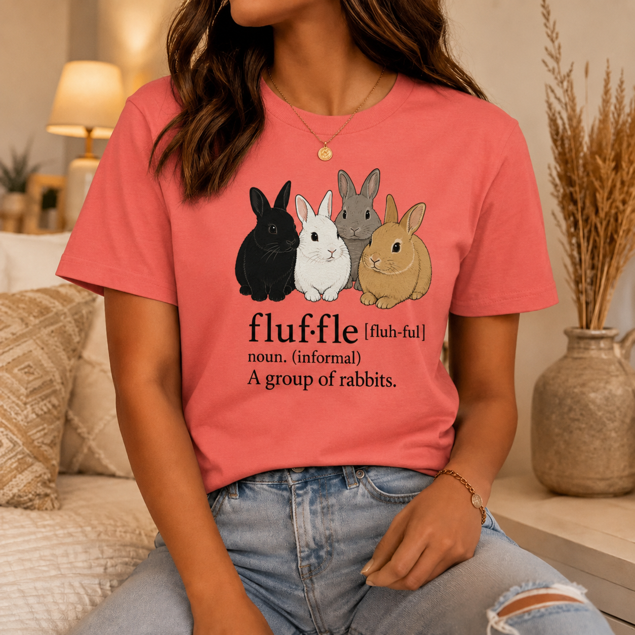 Fluffle Rabbit T-Shirt, Funny Bunny Definition Graphic Tee
