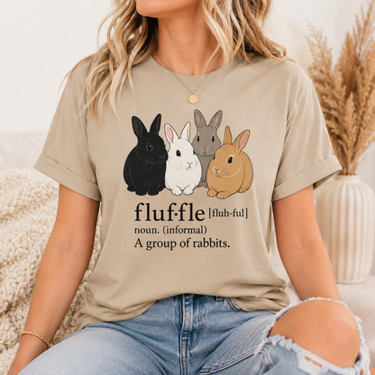 Fluffle Rabbit T-Shirt, Funny Bunny Definition Graphic Tee