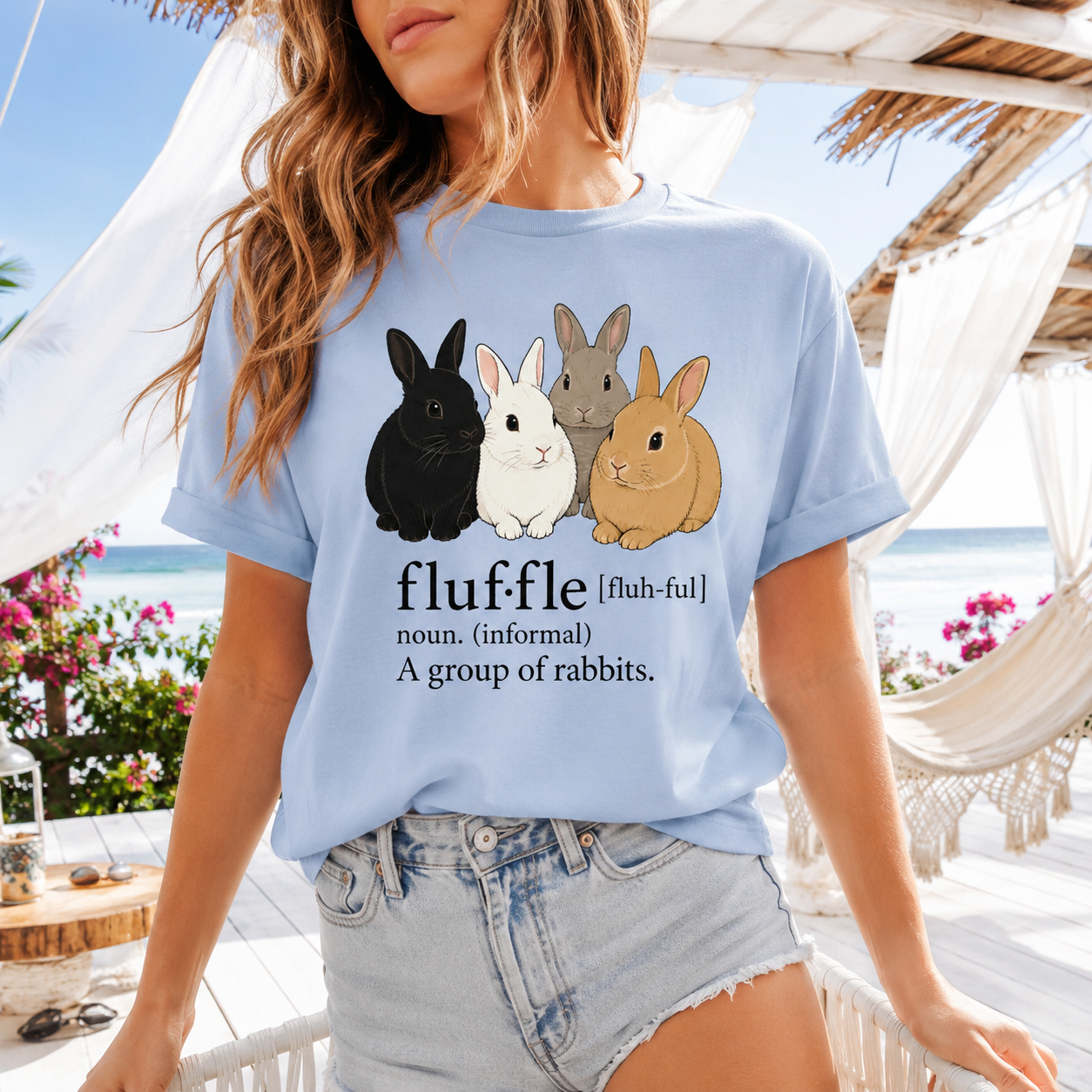 Fluffle Rabbit T-Shirt, Funny Bunny Definition Graphic Tee