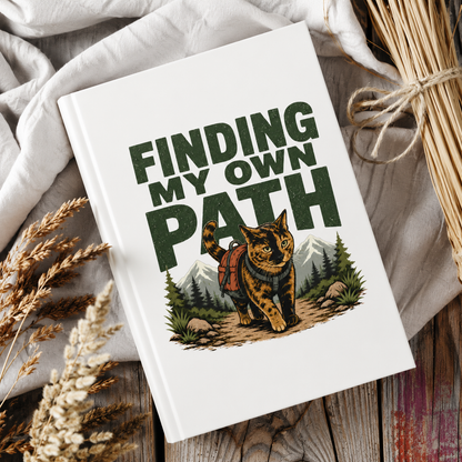 Finding My Own Path Cat Journal, Adventure Hardcover Notebook