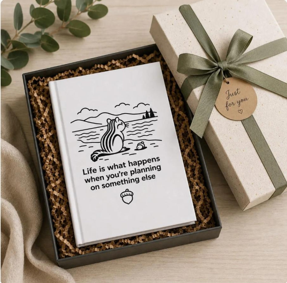 Woodland Chipmunk Journal, Nature Writing Notebook, Lakeside Scene Quote Hardcover
