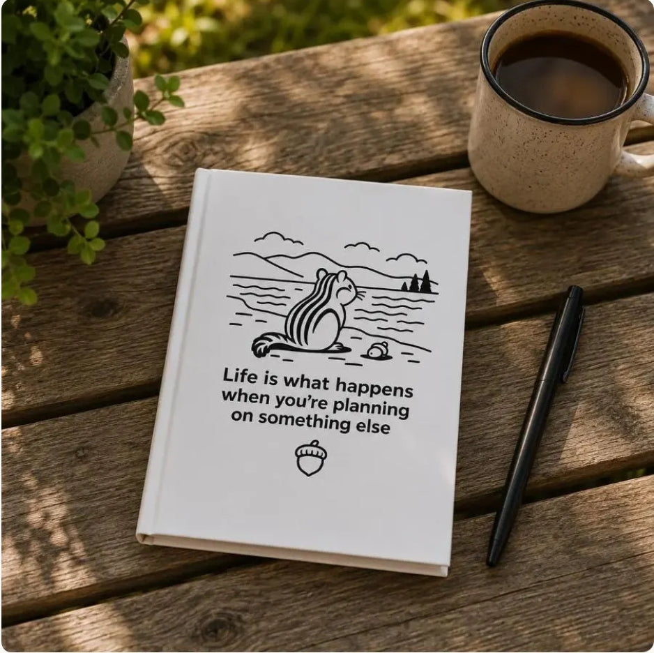 Woodland Chipmunk Journal, Nature Writing Notebook, Lakeside Scene Quote Hardcover