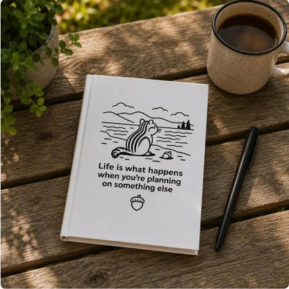 Woodland Chipmunk Journal, Nature Writing Notebook, Lakeside Scene Quote Hardcover