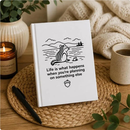 Woodland Chipmunk Journal, Nature Writing Notebook, Lakeside Scene Quote Hardcover