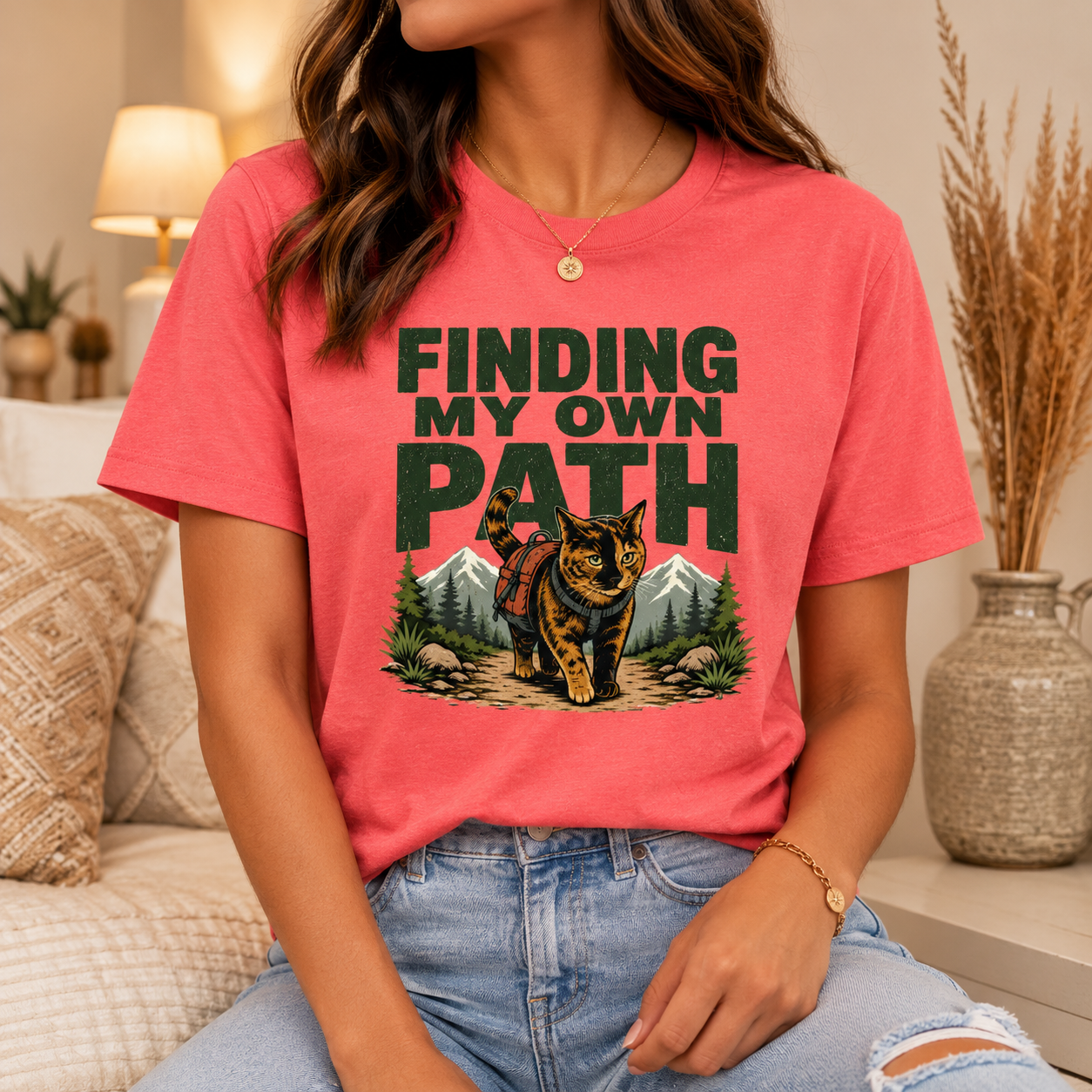 Finding My Own Path Cat T-Shirt, Adventure Graphic Tee