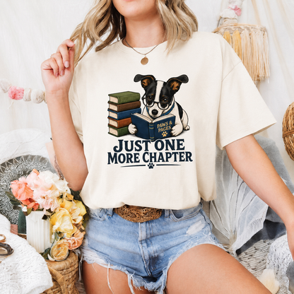 Just One More Chapter Dog T-Shirt, Book Lover Graphic Tee