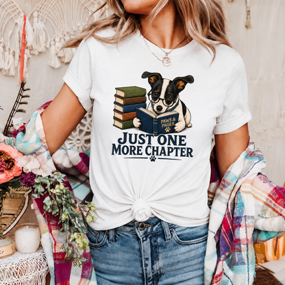 Just One More Chapter Dog T-Shirt, Book Lover Graphic Tee