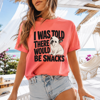 I Was Told There Would Be Snacks French Bulldog T-Shirt