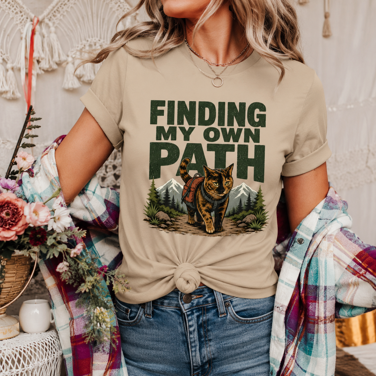 Finding My Own Path Cat T-Shirt, Adventure Graphic Tee