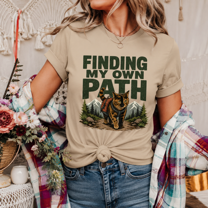 Finding My Own Path Cat T-Shirt, Adventure Graphic Tee