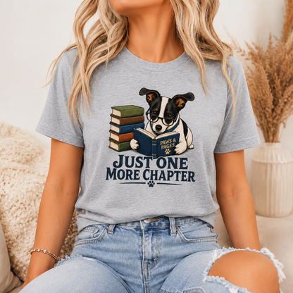 Just One More Chapter Dog T-Shirt, Book Lover Graphic Tee