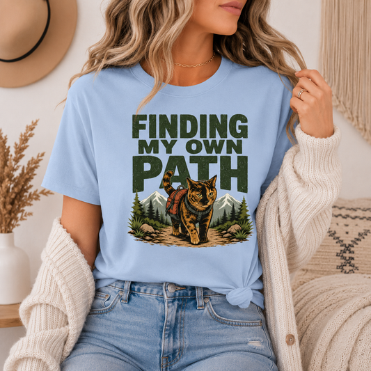 Finding My Own Path Cat T-Shirt, Adventure Graphic Tee