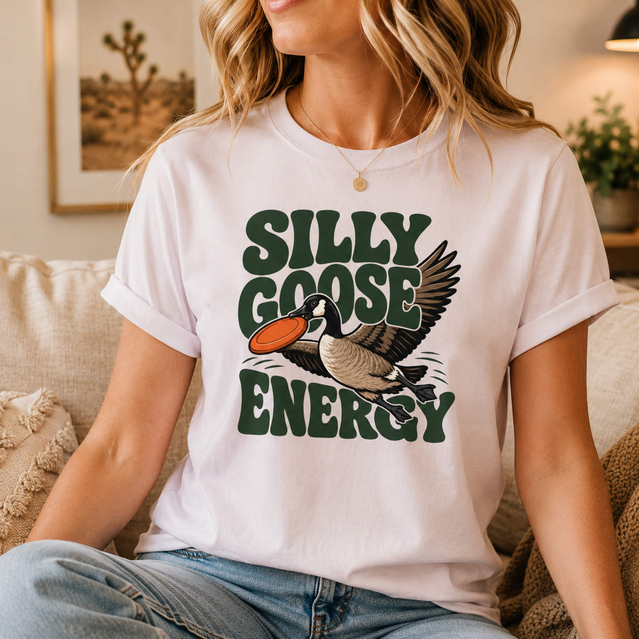 Silly Goose Energy T-Shirt, Funny Goose Graphic Tee